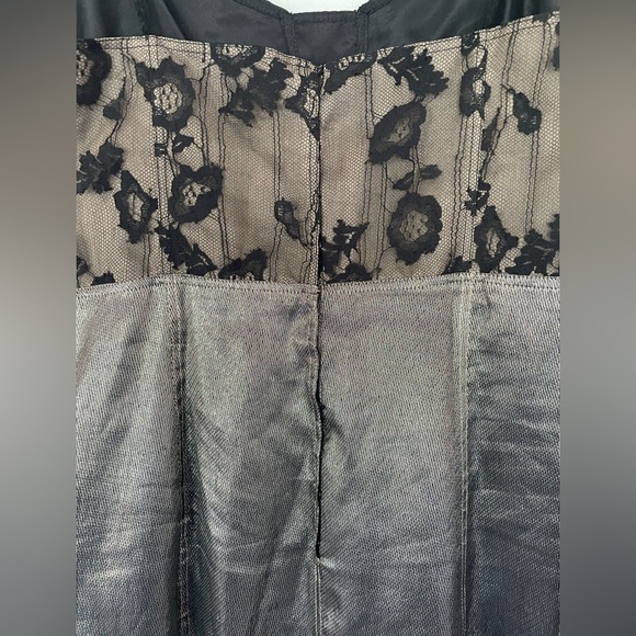 Marc Jacobs Vintage Lace Bustier and Metallic Silk Dress, Lace Straps, Size 0 - Picture 7 of 13